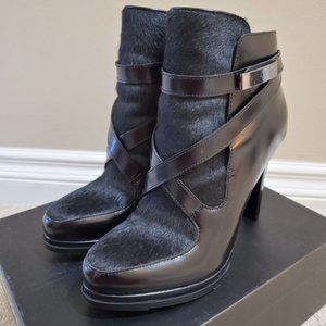 French Connection-Serena Leather Boots Calf Hair